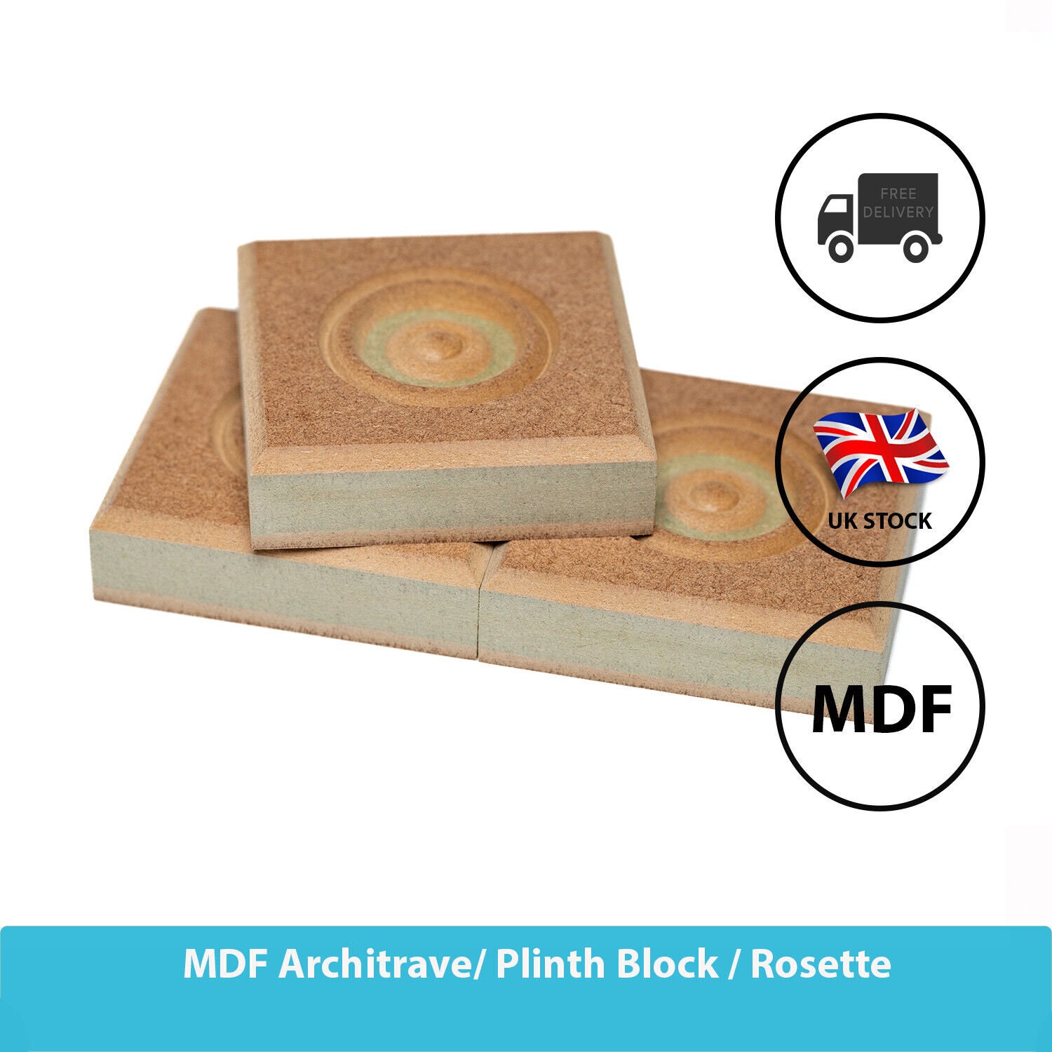 MR MDF Architrave Block Moulding /door Casing /corner Block / Bullseye