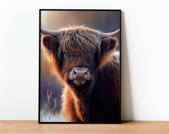Highland Kuh Dekor, Highland Kuh Druck, Bauernhaus Dekor, Tier Poster, Highland Kuh Wand, Highland Kuh Kunst