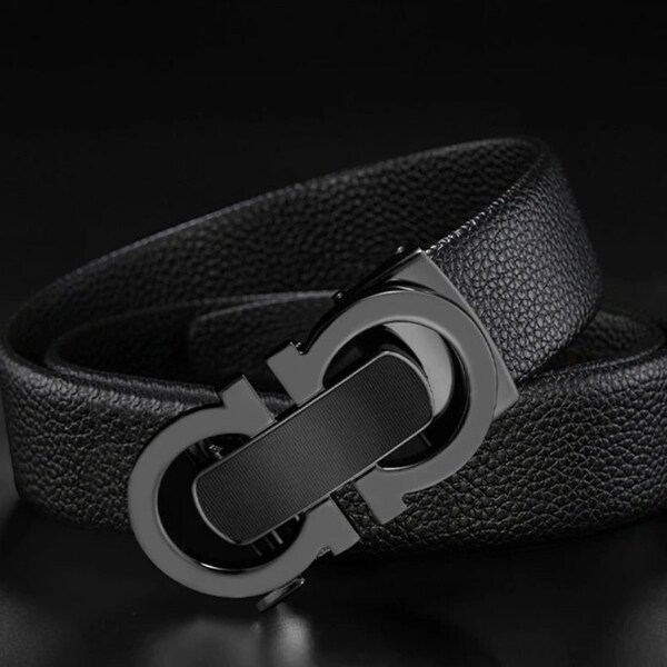 Luxury men belt, Auto Checkoff Leather Belt, Casual G buckle belt, Fashion Waistband G Belt, G belt,  G buckle silver belt, Gift for men