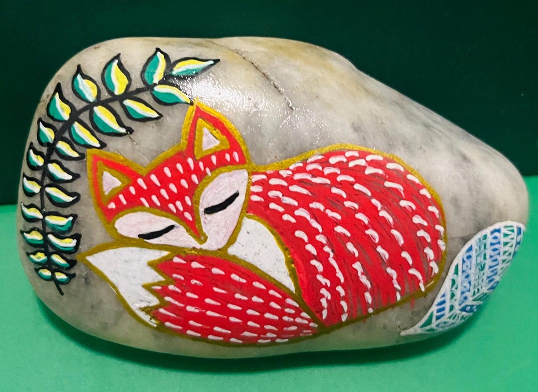 Fox2 - Custom Painted Rocks, Personalized Hand Painted Pebble, Name ...