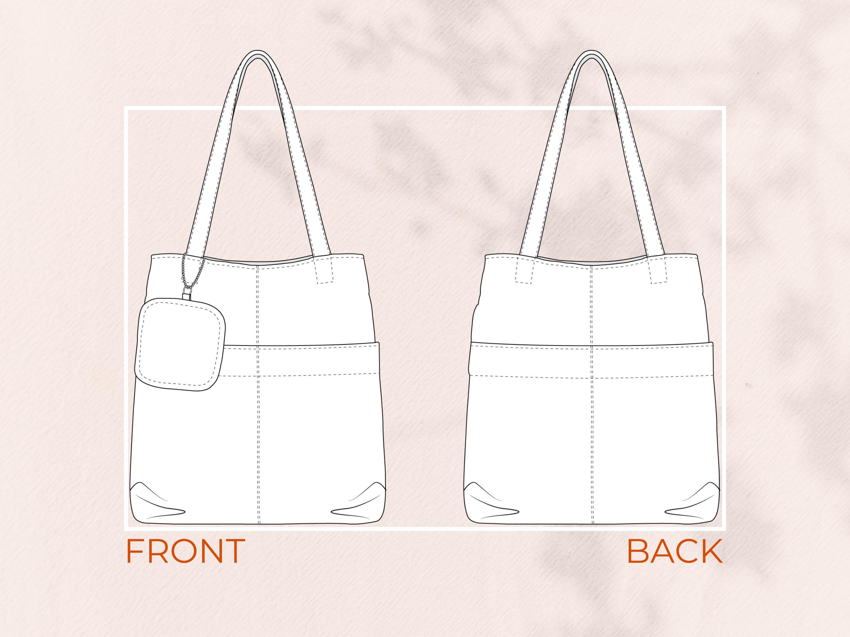 Tote Bag Set Sewing Pattern PDF, Easy Canvas Shopper Bag With Coin ...