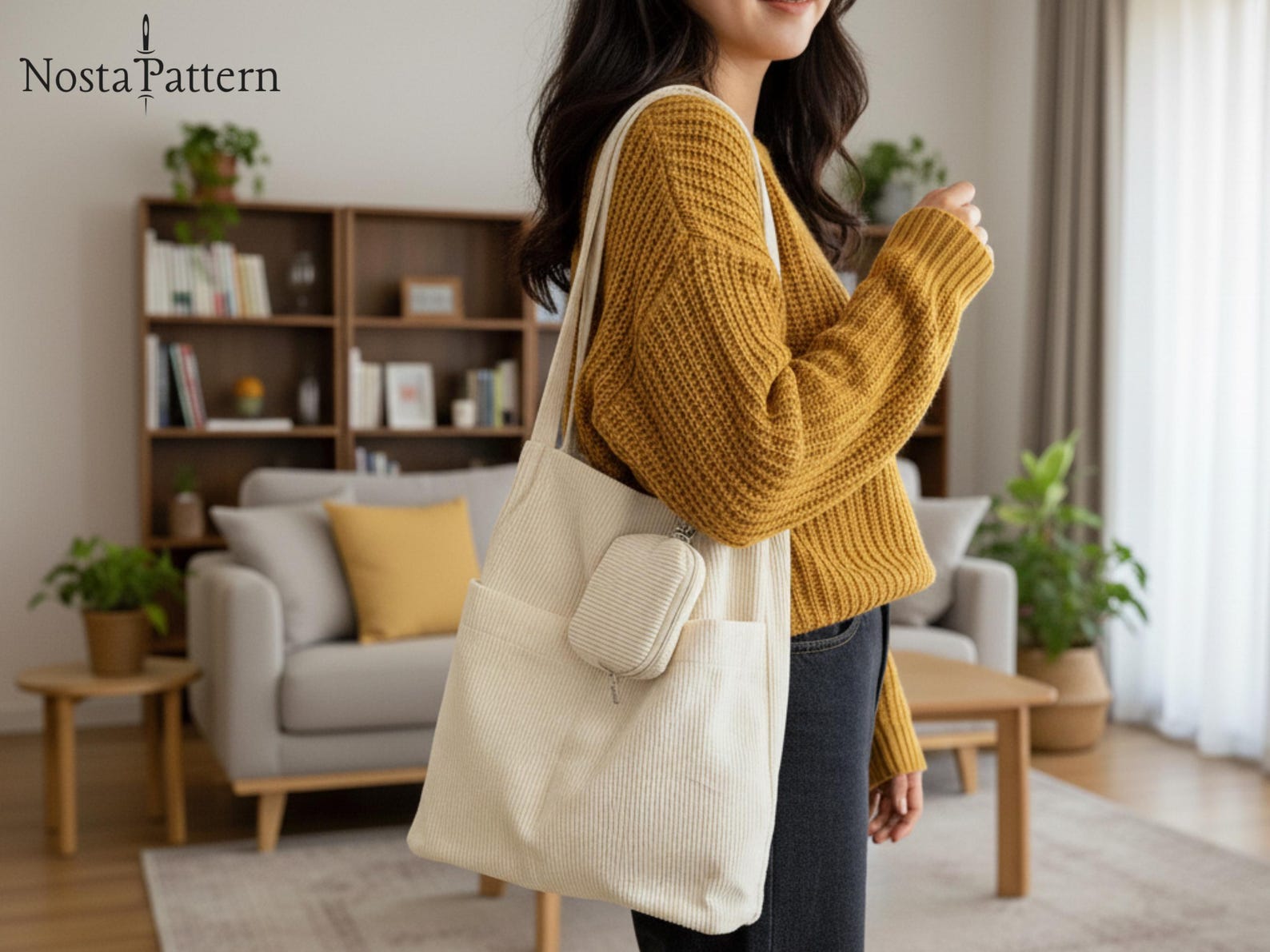 Tote Bag Set Sewing Pattern PDF, Easy Canvas Shopper Bag With Coin ...
