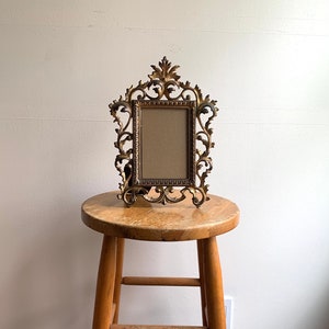 Vintage Rococo Brass Picture Frame: Ornate Gold Victorian Frame (4x6)