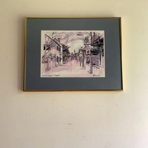 Vintage Framed St. Augustine Art Print / RE Kennedy Art Print of Monk’s Vineyard