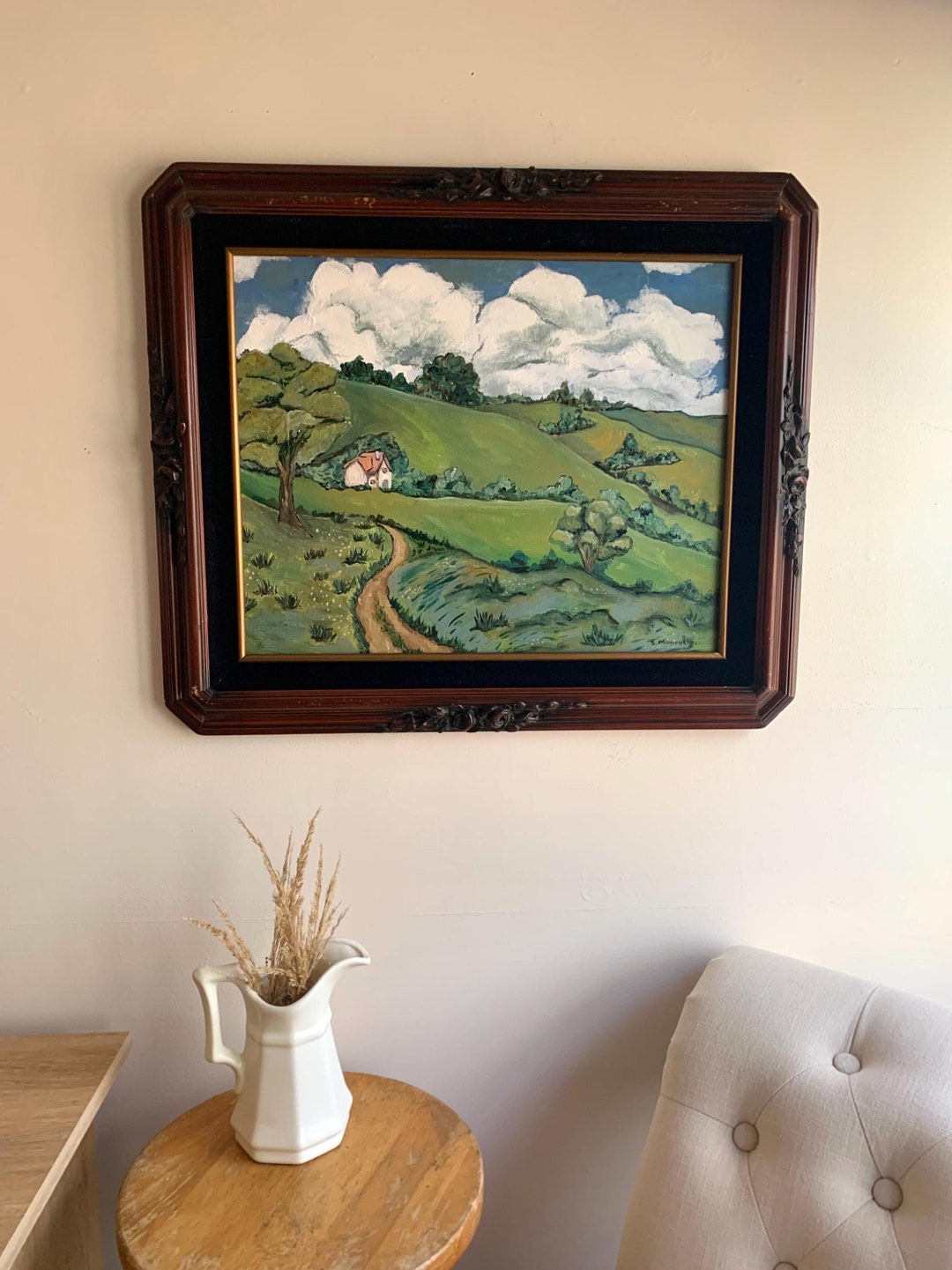 Original Framed Landscape Painting / Signed Original Art / Ornate ...