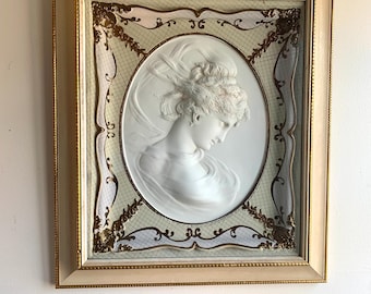 Vintage West Wind Lady Cameo Portrait Wall Art Turner Mfg Co, Mid