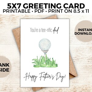Cartão de felicitações do dia dos pais de golfe, PDF, golfe, para impressão, marido, namorado, pai, avô, dia dos pais, amante do golfe, golfe engraçado
