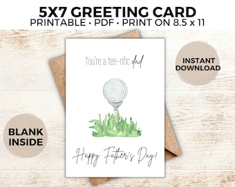 Golf Father's Day Greeting Card, PDF ,Golfing, Printable, Husband, Boyfriend, Dad, Grandpa, Father's Day, Golf Lover, Funny Golf