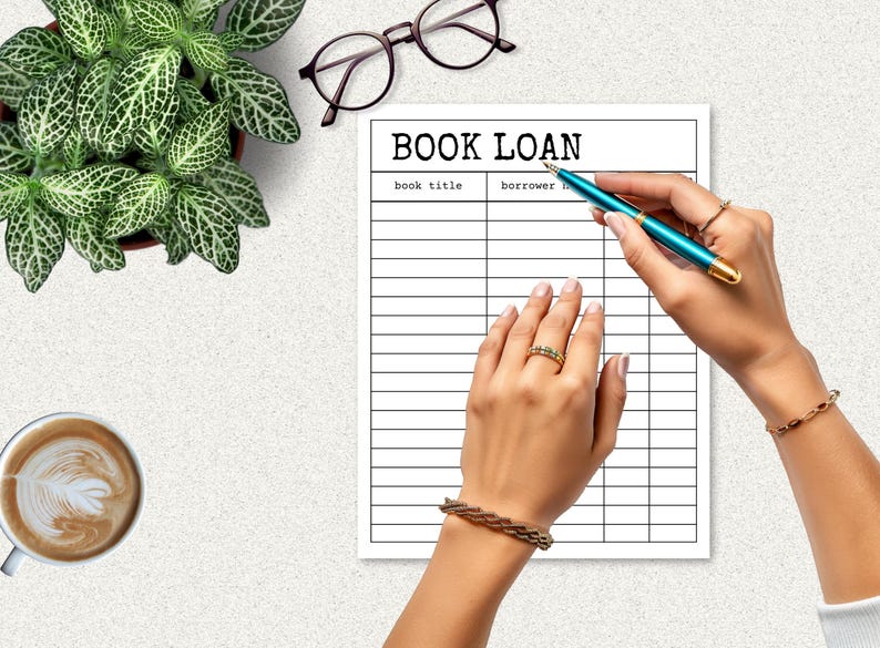 Library Books Library Tracking Card Printable Book Loan, Personal Library Tracker, Library Tracker Sheet ...