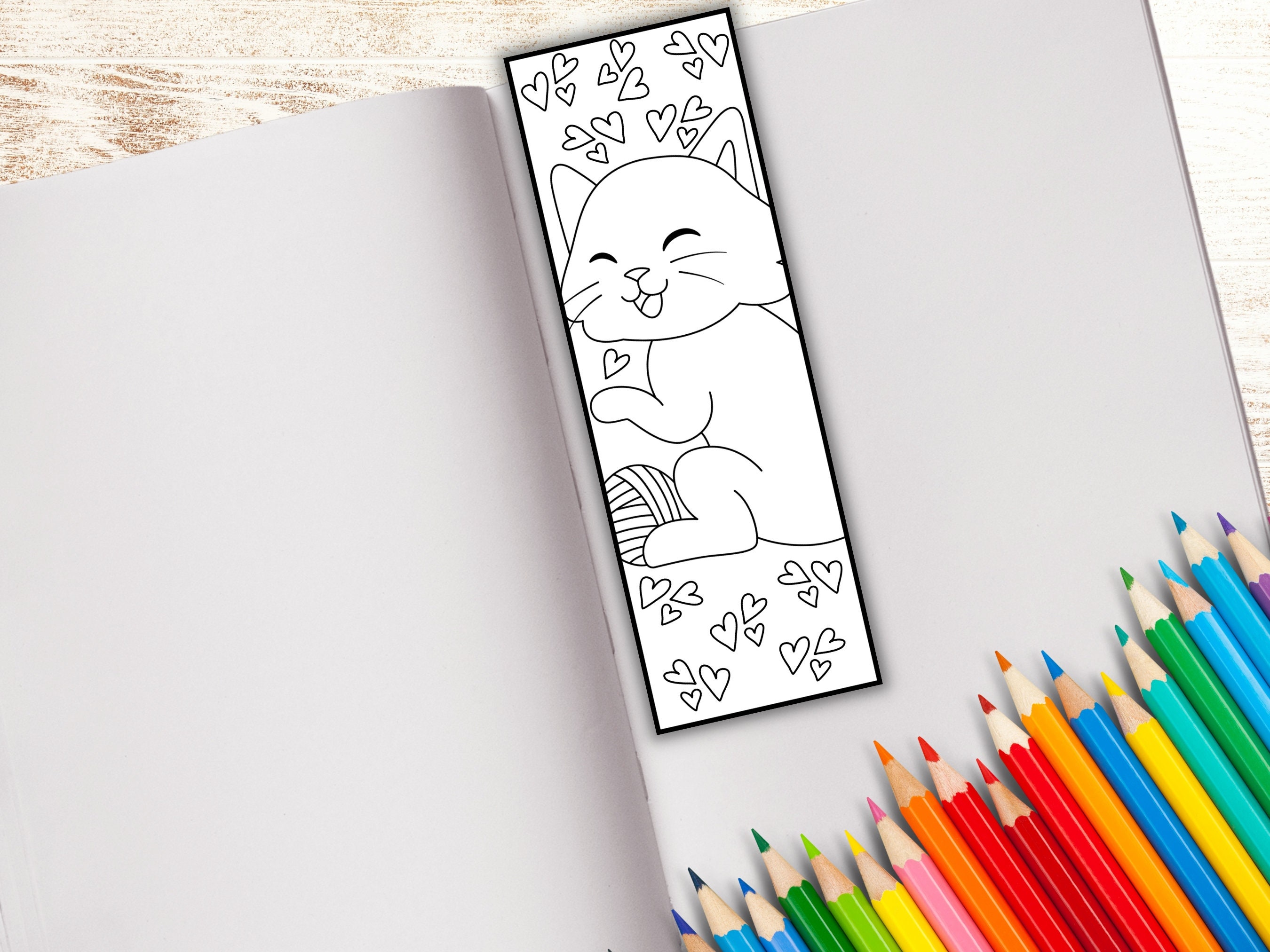 Cat Bookmark, Cat Coloring Bookmarks, DIY Bookmarks, Cat Lovers, Book