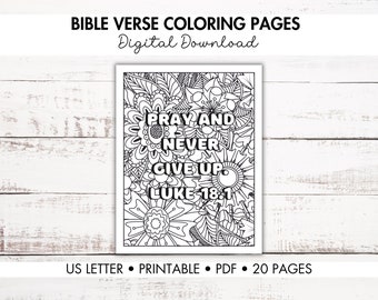 20 Bible Verse Coloring Pages , INSTANT DOWNLOAD , Christian Coloring Pages , Digital Download , PDF , Adult , Teens , Christian Gift