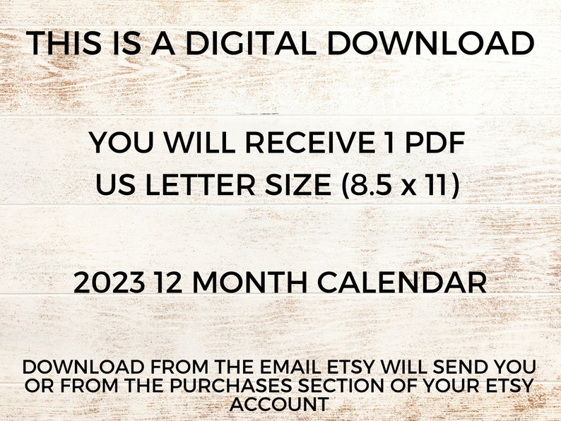 2023 Monthly Calendar Cursive Printable Calendar Pages Etsy Hong Kong