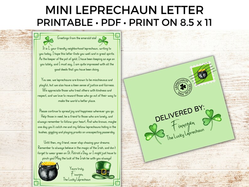 Mini Leprechaun Letter St Patrick's Day Letter 2 Mini - Etsy
