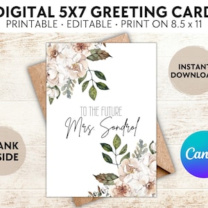 Future Mrs Grußkarte, Brautparty Karte, personalisieren mit Canva