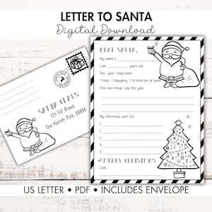 Carta a Papá Noel para colorear