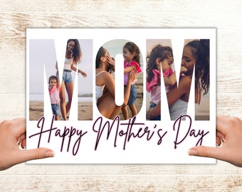Mother's Day Greeting Card, Template Card for Mom, Gift for Mom, Personalize with Canva, Foldable Photo Card 5x7