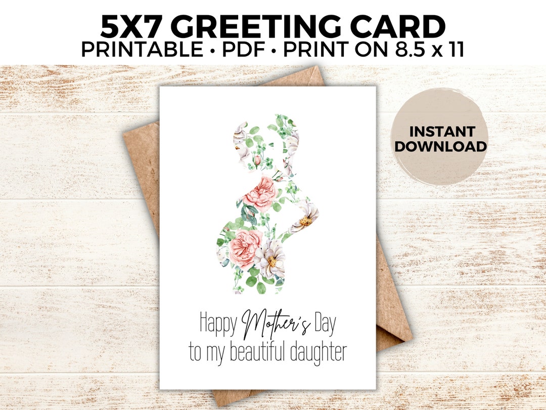 Daughter Mom to Be Mother's Day Card, Daughter Pregnant, PDF ...