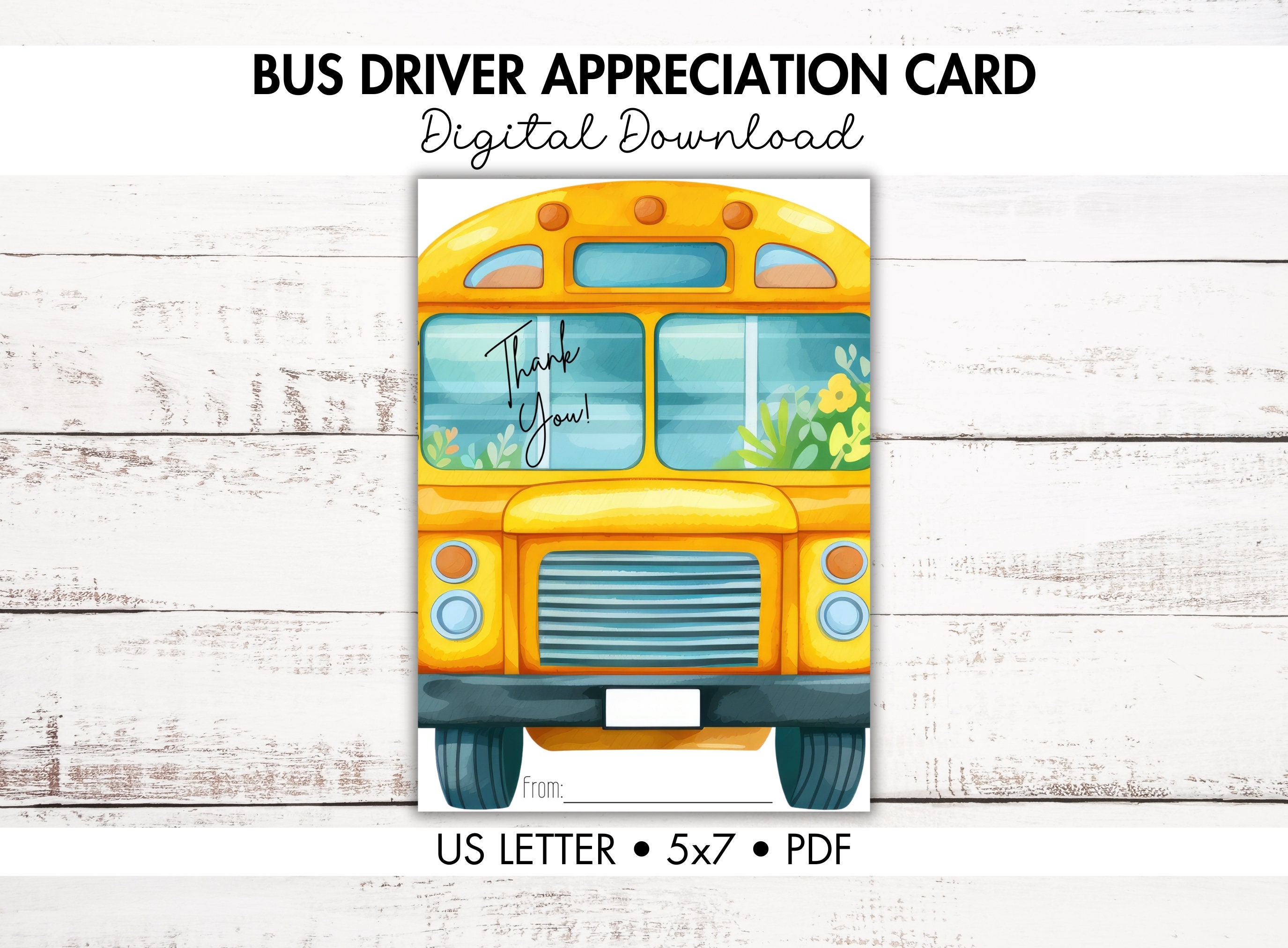 Bus Driver Appreciation Card Etsy Bus Driver Appreciation Card Etsy