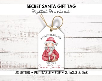 Secret Santa Gift Tags Printable, Secret Santa Poem Tags, Secret Santa School Questionnaire ...