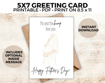 futur papa, carte de fête des pères, bientôt papa, carte de fête des pères, futur père, futur papa, bébé à naître, premier papa, PDF, aquarelle