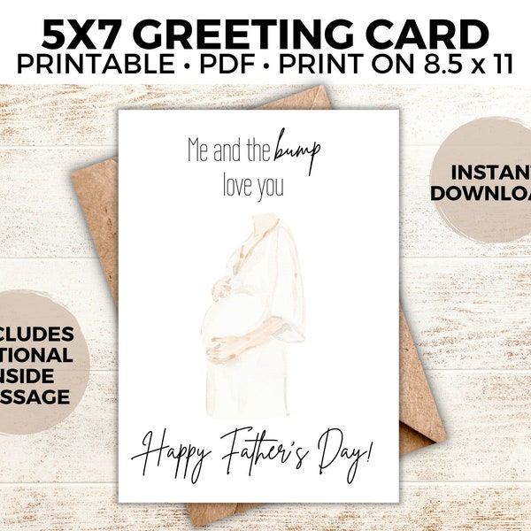 Dad To Be Father's Day Card, Soon To Be Dad, Father's Day Card, Expectant father, Daddy To Be, Unborn Baby, First Time Dad, PDF, Watercolor