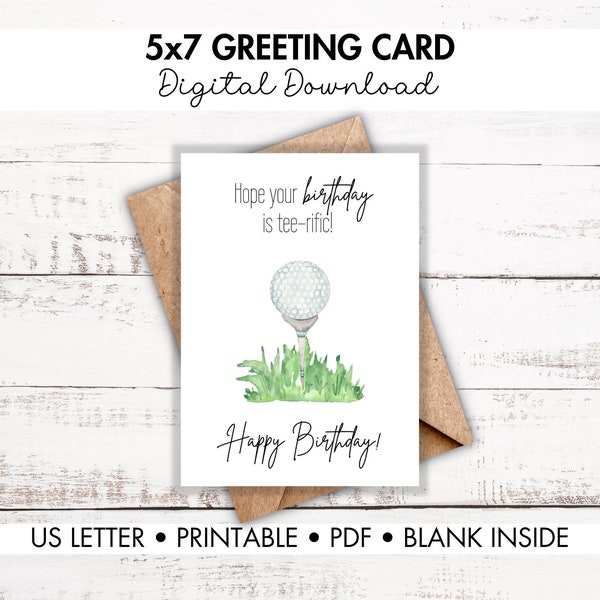 Golf Birthday Card - Etsy