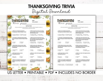 Thanksgiving Trivia Game
