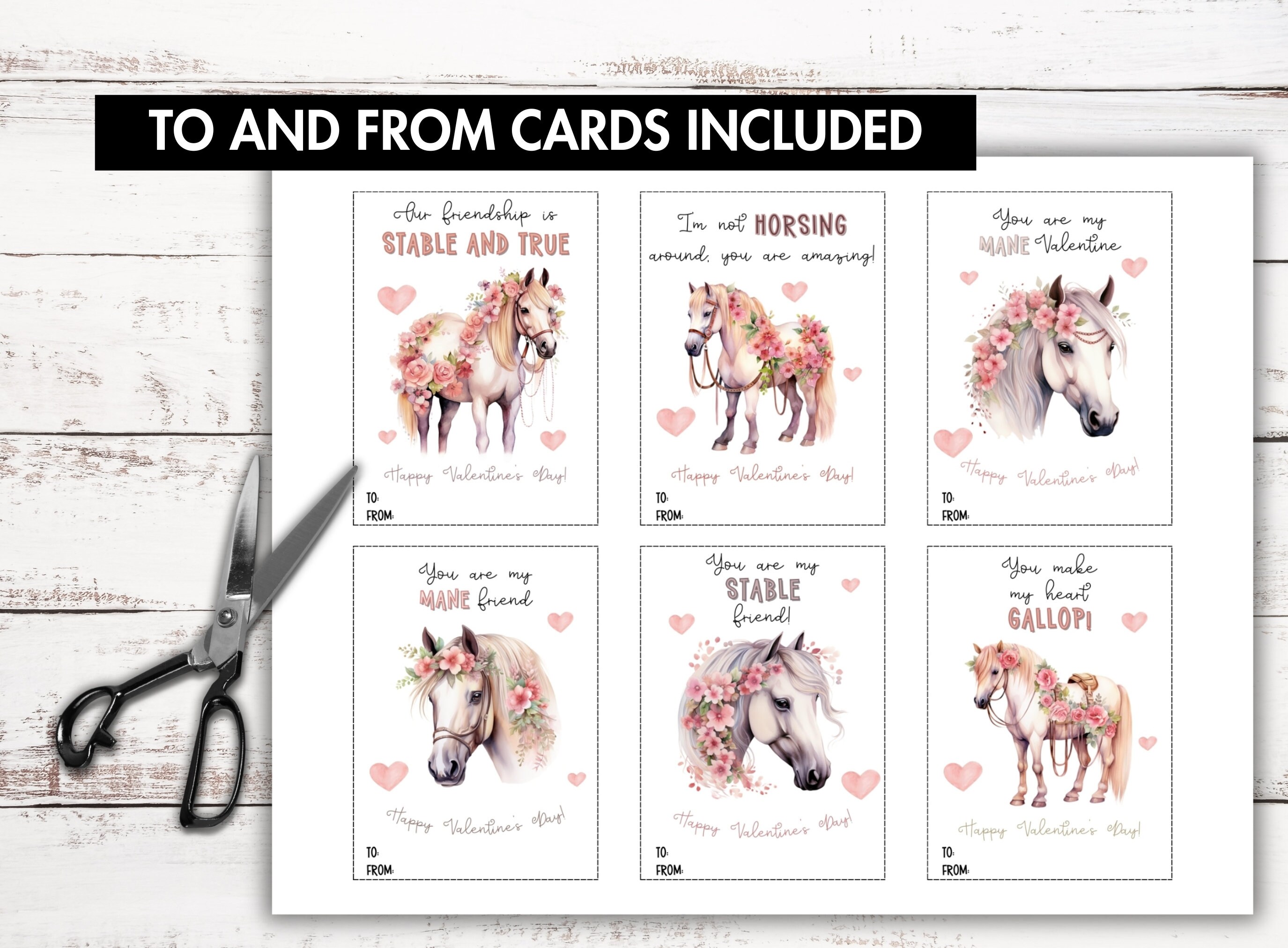 Printable Horse Valentines Personalized - Etsy