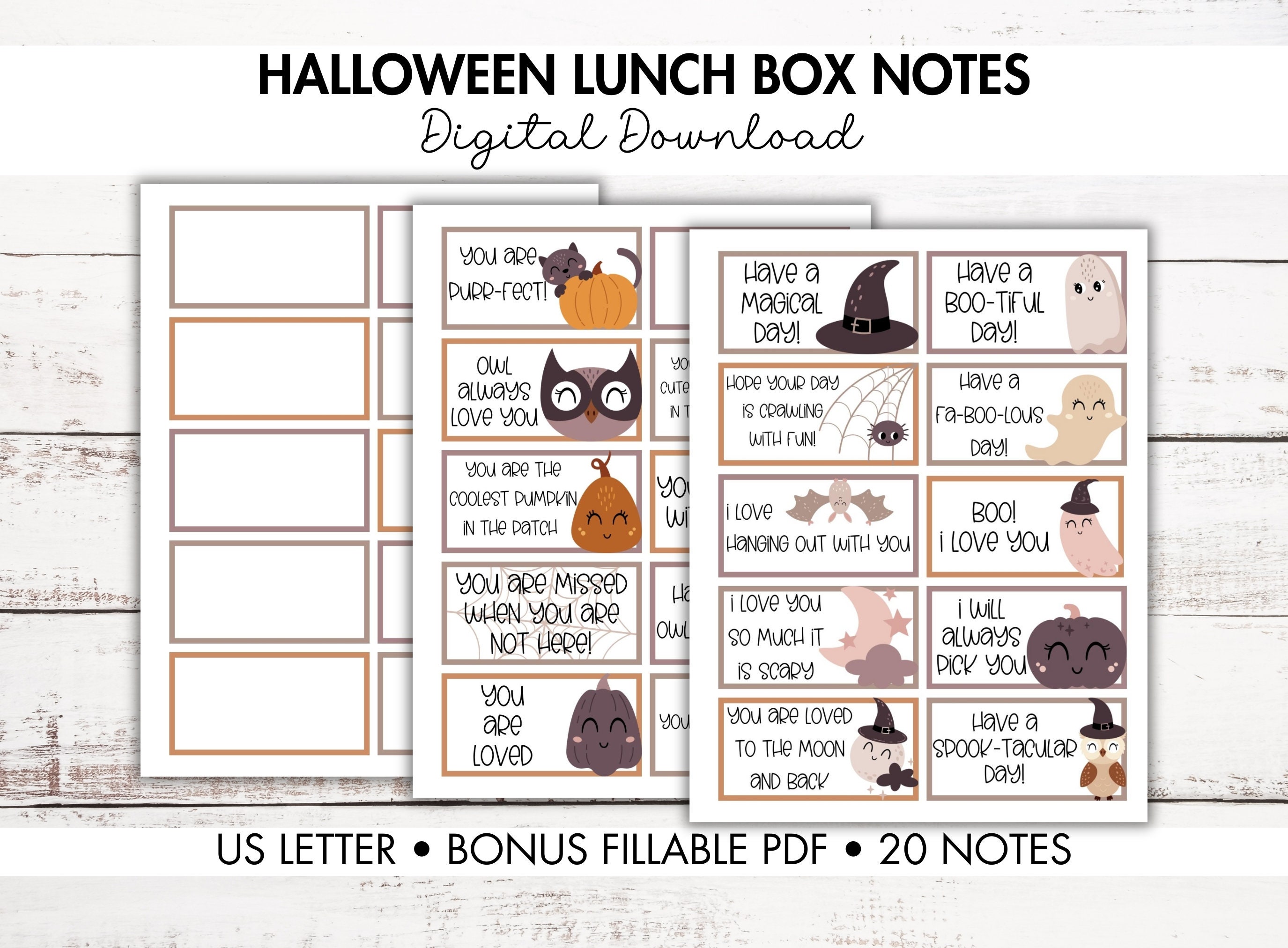 Halloween Lunch Box Notes for Kids - Etsy