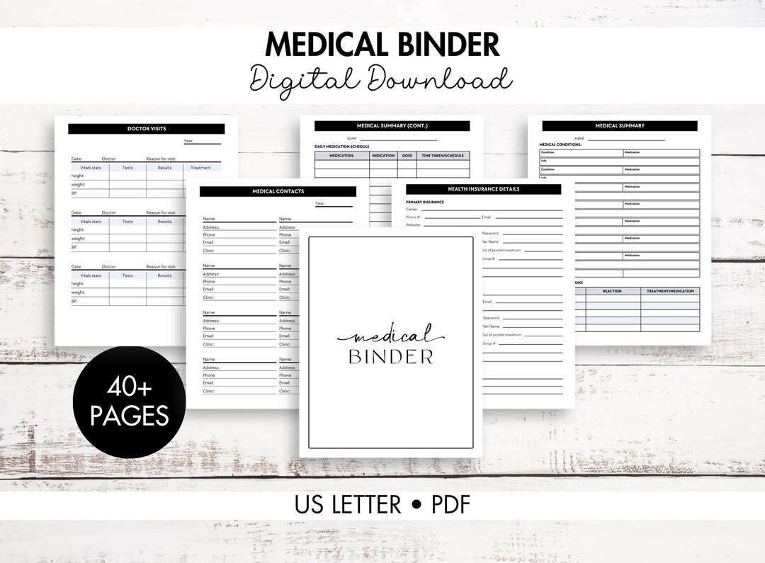 Medical Binder Printable - Etsy