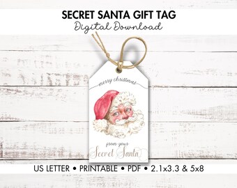 Secret Santa Gift Tags Printable, Secret Santa Poem Tags, Secret Santa School Questionnaire ...