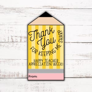 Étiquettes imprimables d'appréciation du professeur, étiquettes de cadeau de remerciement imprimables, étiquettes de cadeau de professeur, étiquette cadeau imprimable, étiquette cadeau crayon