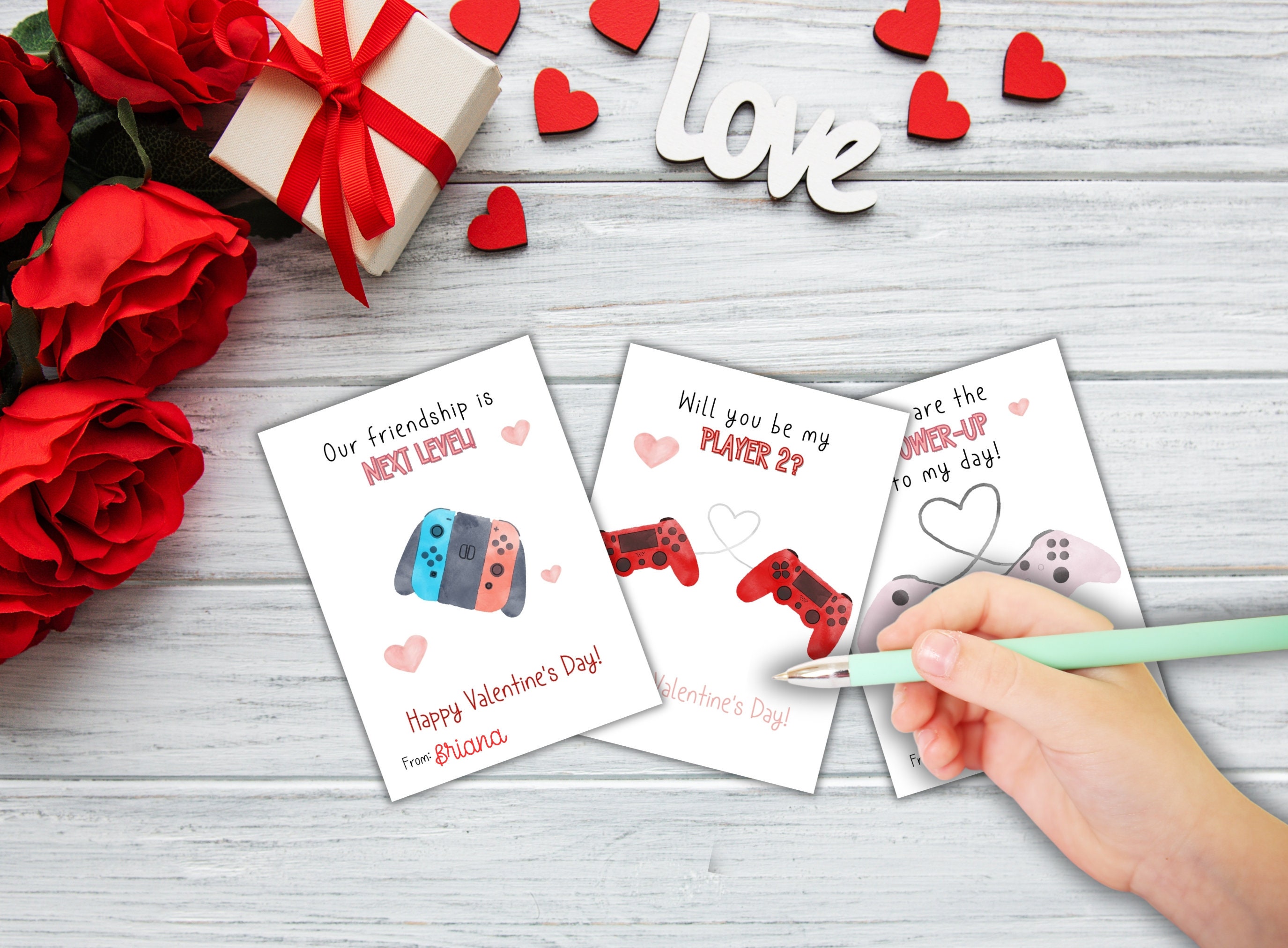 Printable Gamer Valentines Personalized Etsy