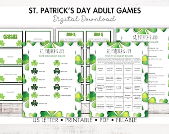 St. Patrick's Day Adult Printable Games, Drinking Games for St. Patrick's Day