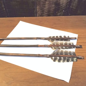 5 Pcs Unit 25&quot; River Cane Primitive Style Arrows W/1.5&quot; Agate Points