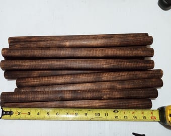 10 Pcs Unit Flame Cured 1&quot; Diameter & 15&quot;-16&quot; Long Wood Dowel Rod For DIY Craft Projects