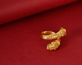 Adjustable Gold Plated Statement Ring for Women & Girls