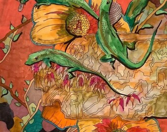 Green Anole 8.5” x 11”