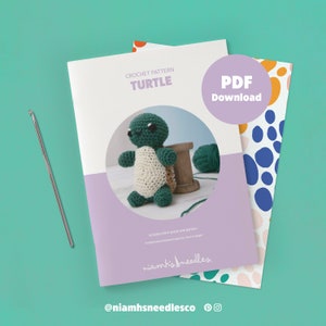 Crochet Turtle Pattern | Digital Download PDF Instructions | Cute Character Crochet Template | NiamhsNeedles