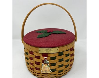 Longaberger 2003 Christmas Collection Caroling Basket Combo Protector Lid Cover