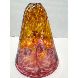 工芸品 Amberina Red amber Lamp Shade 美術品・アンティーク