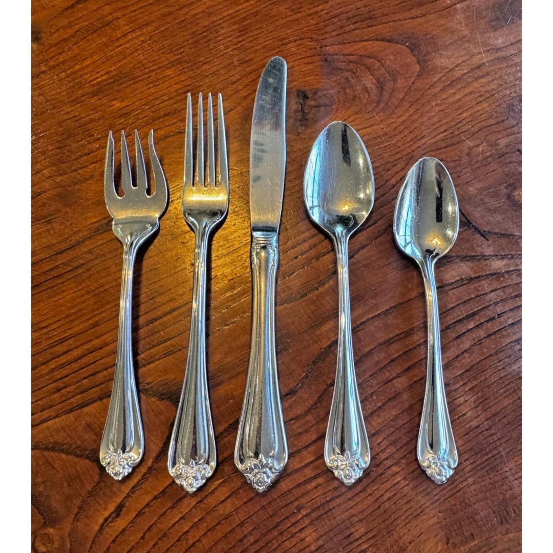 Reed and Barton Roseland Stainless 18/8 Flatware Forks Spoons