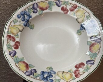 Villeroy & Boch Melina Soup Bowl - 8.5" Rimmed Classic Fruit Pattern