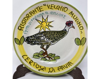 Buon Ricordo Solimene Coll Plate - Ristorante Vecchio Mulino Certosa Di Pavia