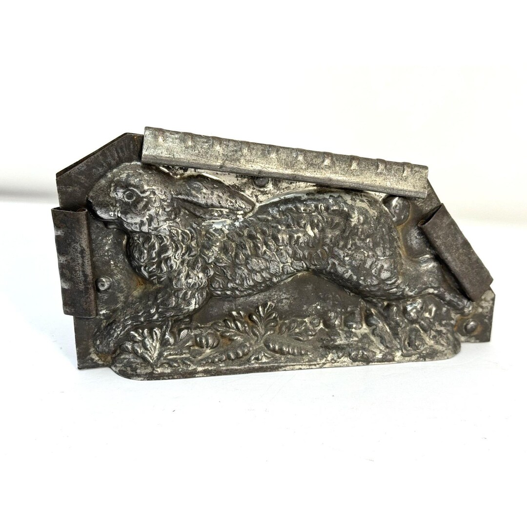 Running Rabbit Mould Antique Metal Chocolate Mold Running Bunny Rabbit Anton Reiche Dresden ...