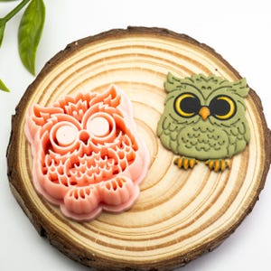 Cute Owl Polymer Clay Cutter 35-50mm | Embossed Detailed Owl Fall Witchy Fantasy Forest Night Animals Cutters for Clay | Jewellery Making UK