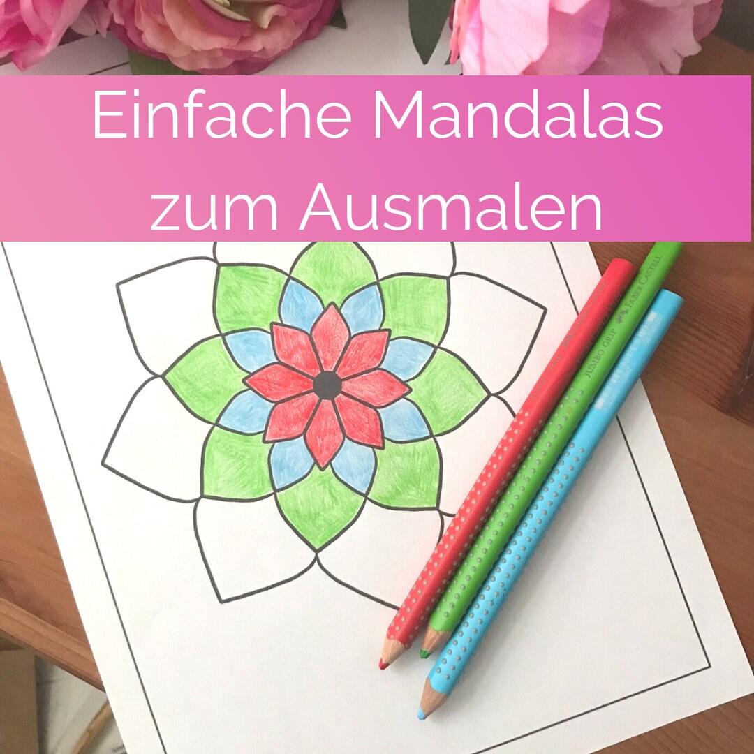  Foto zu 9 Simple Mandala Templates to Color in or Design Yourself, Instant 