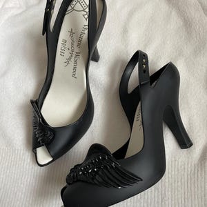 Vivienne Westwood X Melissa Wing Jelly Pumps - Black Designer