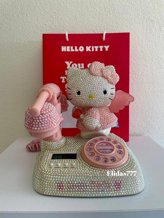 Bedazzled Hello Kitty Angel Landline Phone | Kawaii Collector's