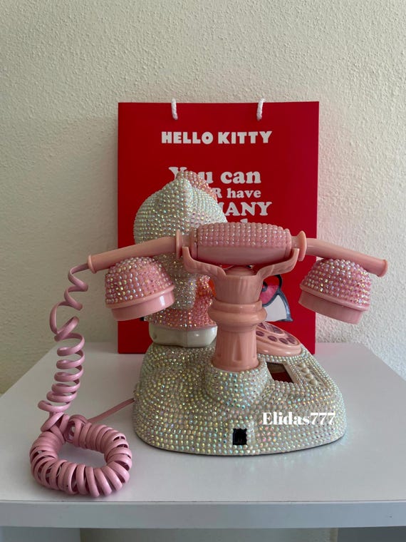 Bedazzled Hello Kitty Angel Landline Phone | Kawaii Collector's
